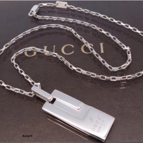 Gucci Other - New Authentic Gucci Trademark Bar Necklace 20"